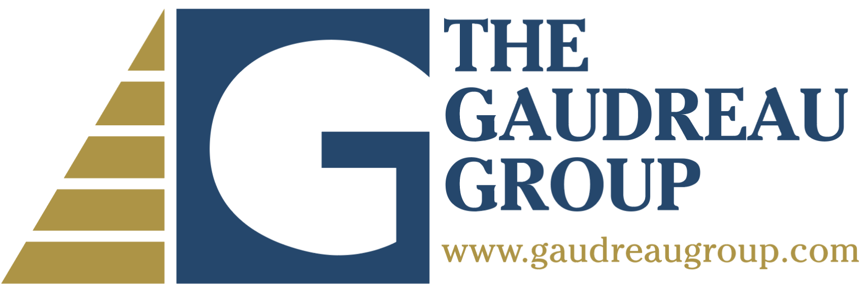The Gaudreau Group logo. A blue letter G with an olive triangle to the left and the company name to the right